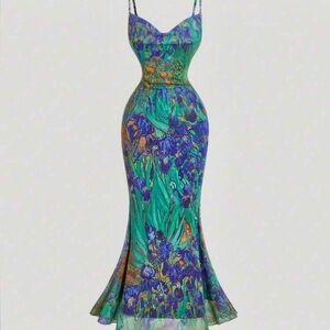 Waterlilies Midi Dress Med